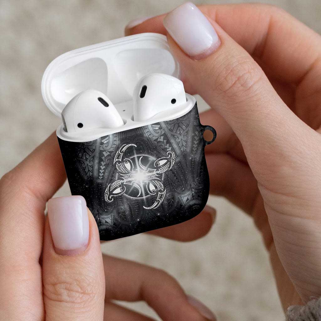 New Zealand Matariki Ururangi AirPods Case Maori Moko Grey Galaxy LT05 - Polynesian Pride