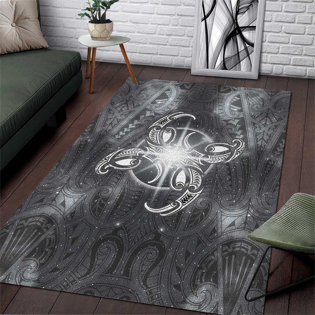New Zealand Matariki Ururangi Area Rug Maori Moko Grey Galaxy