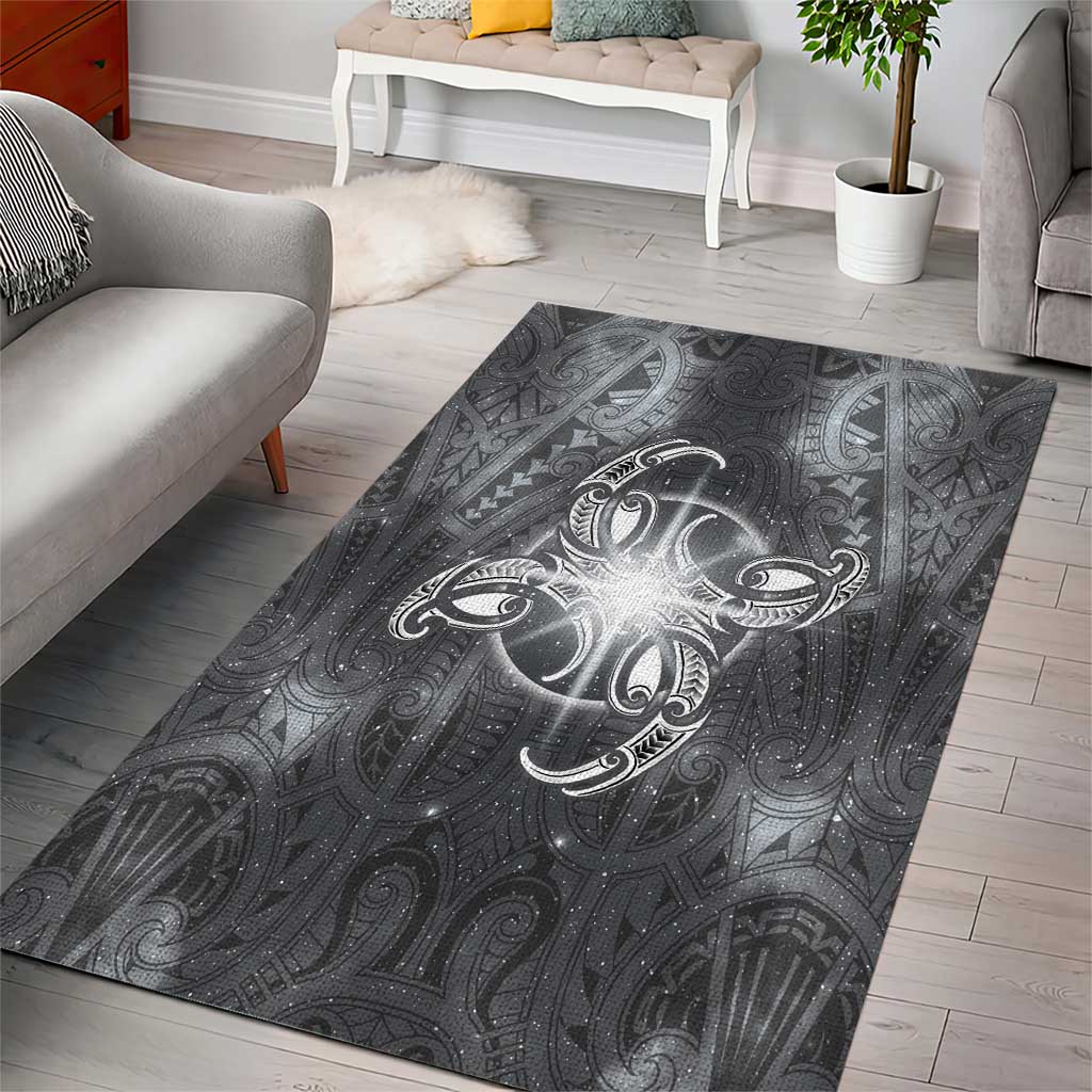 New Zealand Matariki Ururangi Area Rug Maori Moko Grey Galaxy