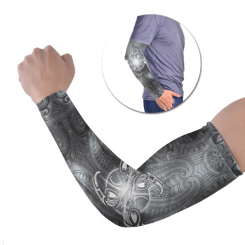 New Zealand Matariki Ururangi Arm Sleeves Maori Moko Grey Galaxy LT05 Set of 2 Grey - Polynesian Pride