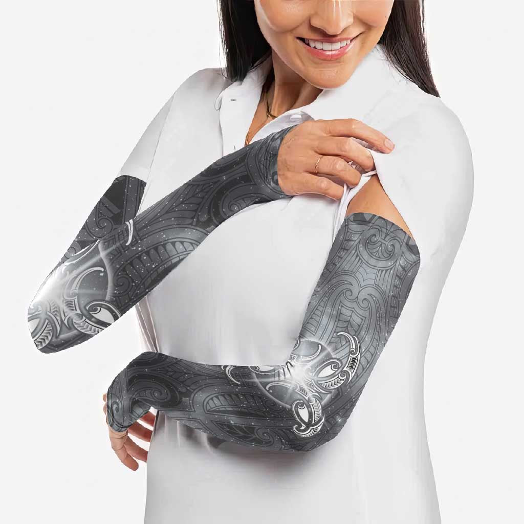 New Zealand Matariki Ururangi Arm Sleeves Maori Moko Grey Galaxy LT05 - Polynesian Pride