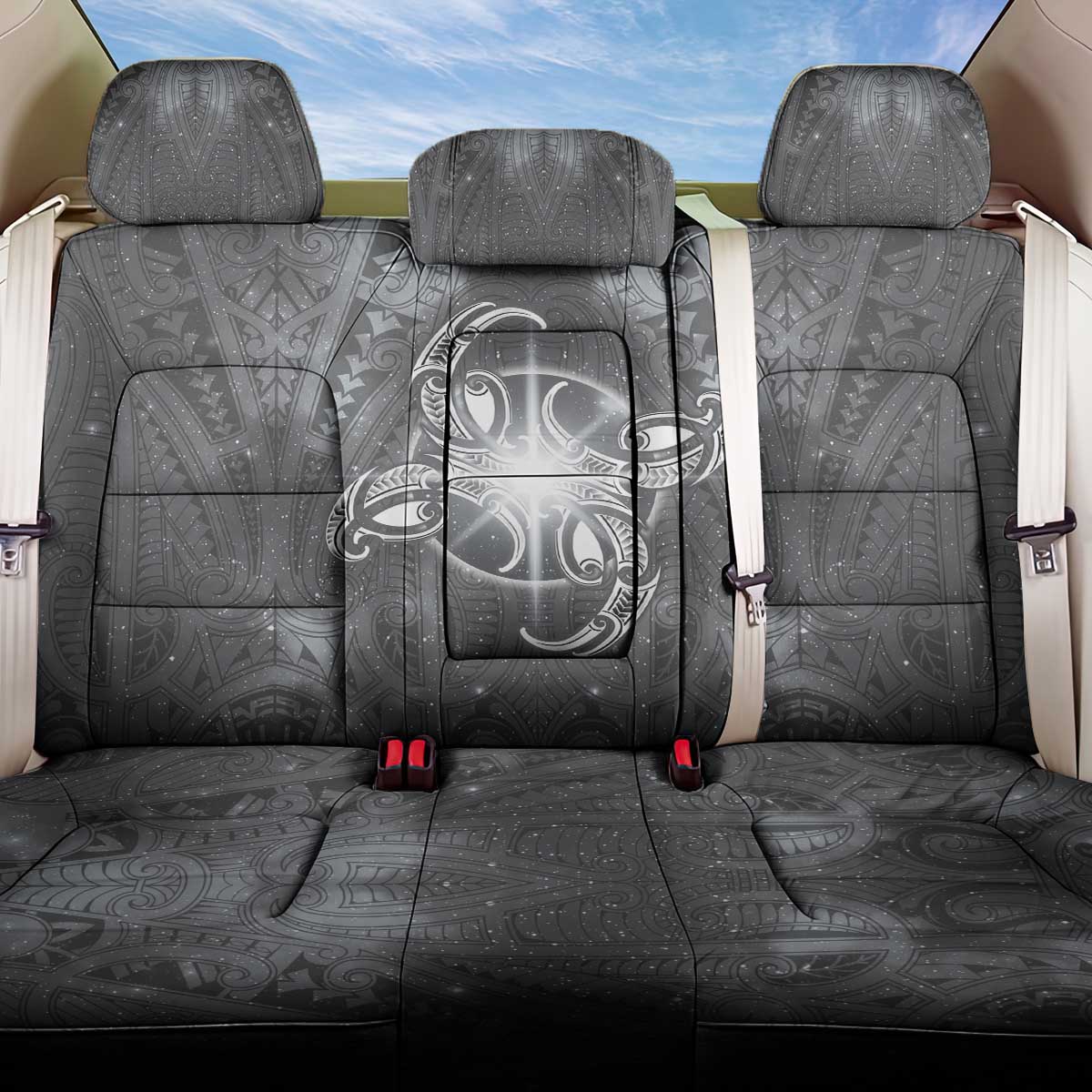 New Zealand Matariki Ururangi Back Car Seat Cover Maori Moko Grey Galaxy LT05 One Size Grey - Polynesian Pride