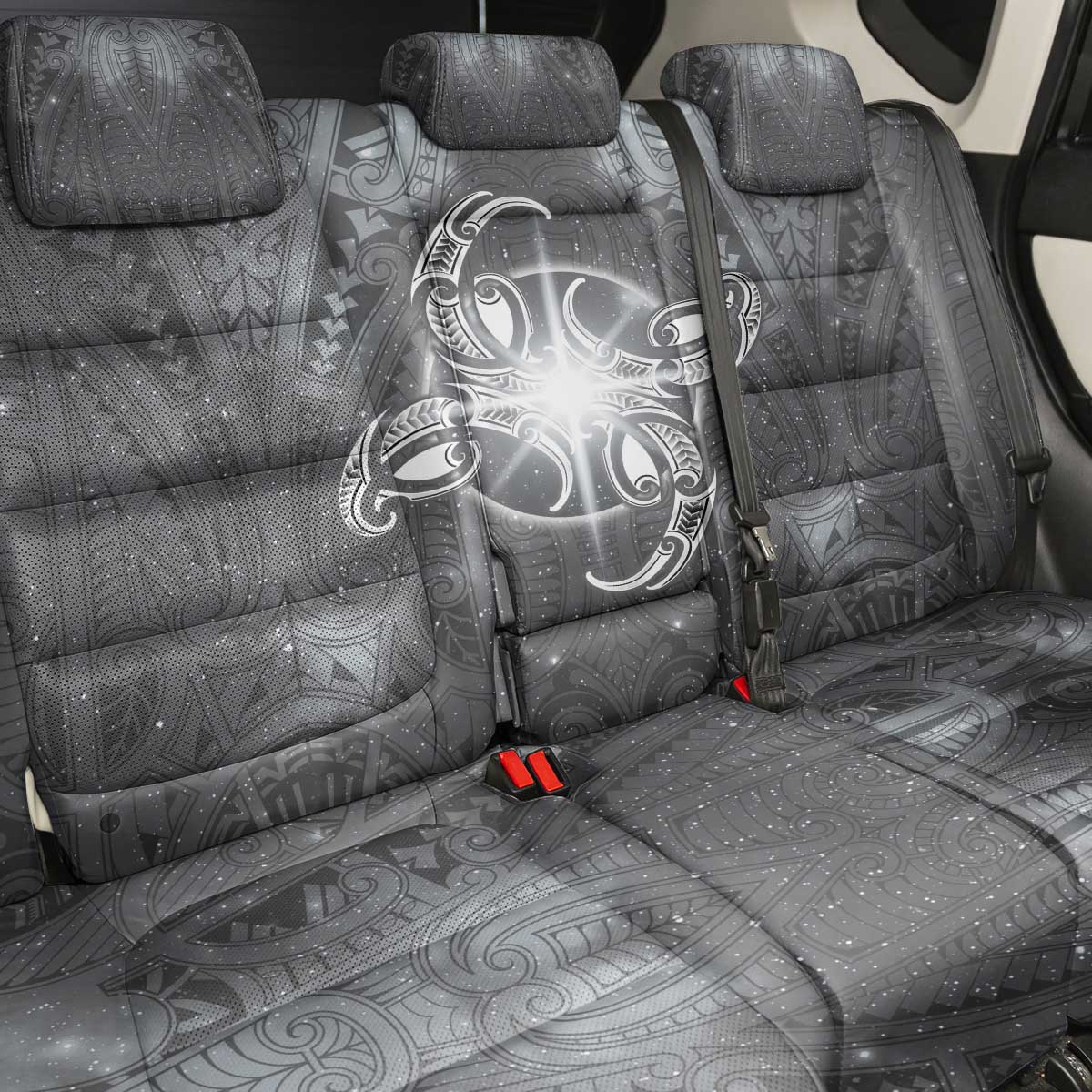 New Zealand Matariki Ururangi Back Car Seat Cover Maori Moko Grey Galaxy LT05 - Polynesian Pride