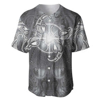 New Zealand Matariki Ururangi Baseball Jersey Maori Moko Grey Galaxy LT05 Grey - Polynesian Pride