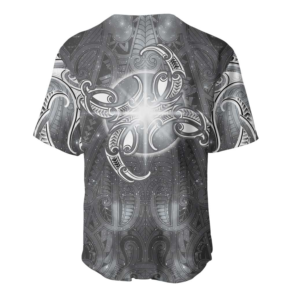 New Zealand Matariki Ururangi Baseball Jersey Maori Moko Grey Galaxy LT05 - Polynesian Pride