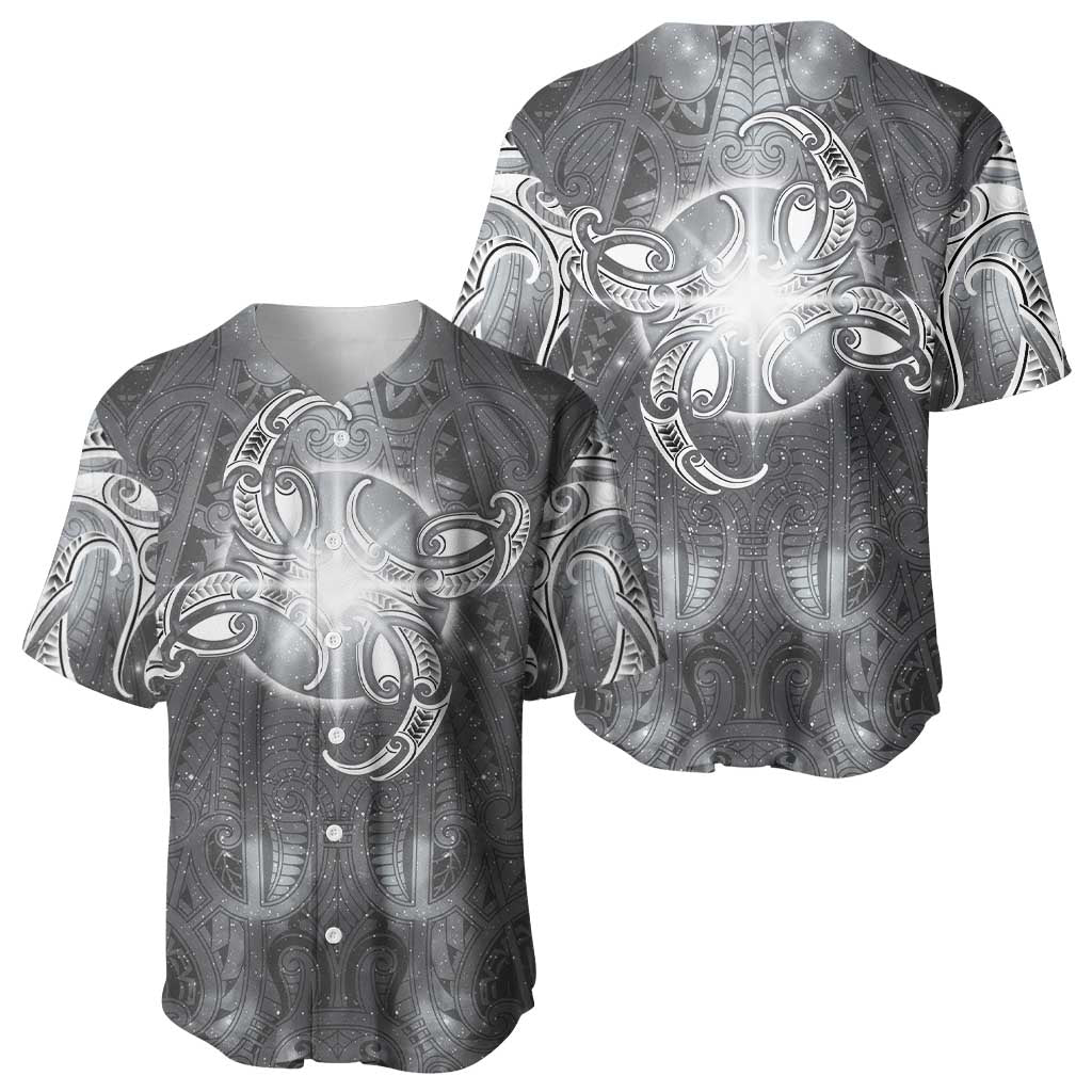 New Zealand Matariki Ururangi Baseball Jersey Maori Moko Grey Galaxy LT05 - Polynesian Pride