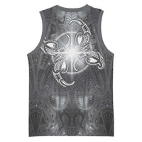 New Zealand Matariki Ururangi Basketball Jersey Maori Moko Grey Galaxy LT05 - Polynesian Pride