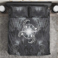 New Zealand Matariki Ururangi Bedding Set Maori Moko Grey Galaxy