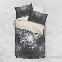 New Zealand Matariki Ururangi Bedding Set Maori Moko Grey Galaxy