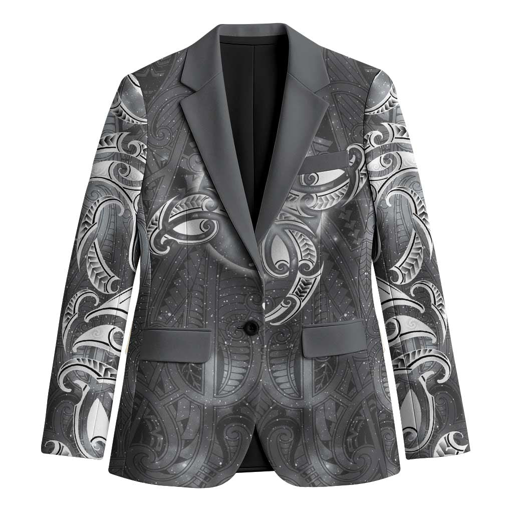 New Zealand Matariki Ururangi Blazer Maori Moko Grey Galaxy LT05 Unisex Grey - Polynesian Pride