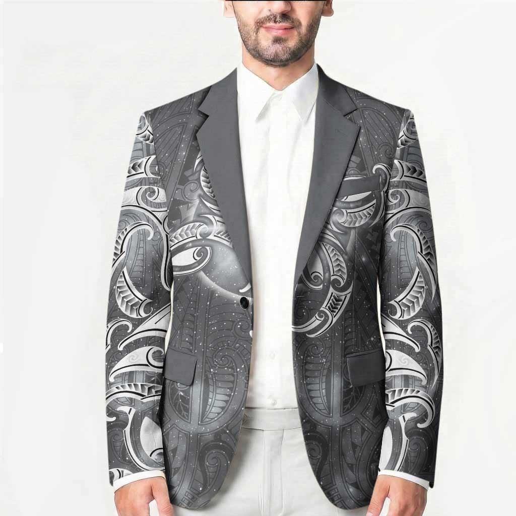 New Zealand Matariki Ururangi Blazer Maori Moko Grey Galaxy LT05 - Polynesian Pride