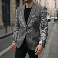 New Zealand Matariki Ururangi Blazer Maori Moko Grey Galaxy LT05 - Polynesian Pride