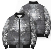 New Zealand Matariki Ururangi Bomber Puffer Jacket Maori Moko Grey Galaxy LT05 - Polynesian Pride