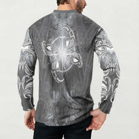 New Zealand Matariki Ururangi Button Sweatshirt Maori Moko Grey Galaxy LT05 - Polynesian Pride