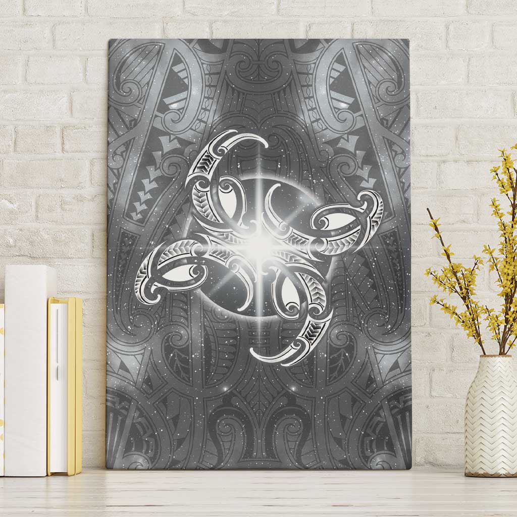 New Zealand Matariki Ururangi Canvas Wall Art Maori Moko Grey Galaxy