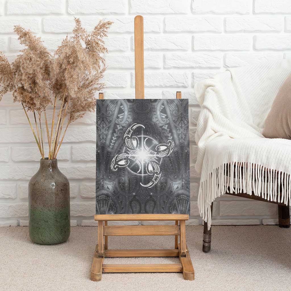 New Zealand Matariki Ururangi Canvas Wall Art Maori Moko Grey Galaxy