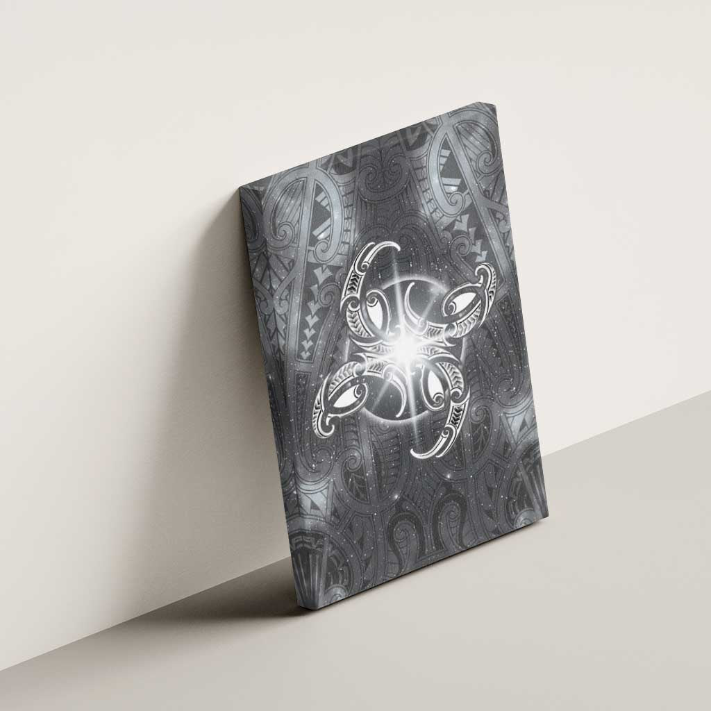 New Zealand Matariki Ururangi Canvas Wall Art Maori Moko Grey Galaxy
