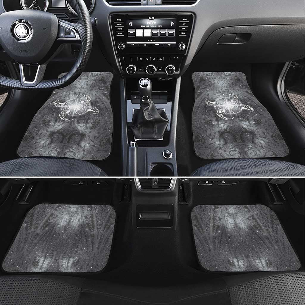 New Zealand Matariki Ururangi Car Mats Maori Moko Grey Galaxy LT05 Set 4pcs Grey - Polynesian Pride