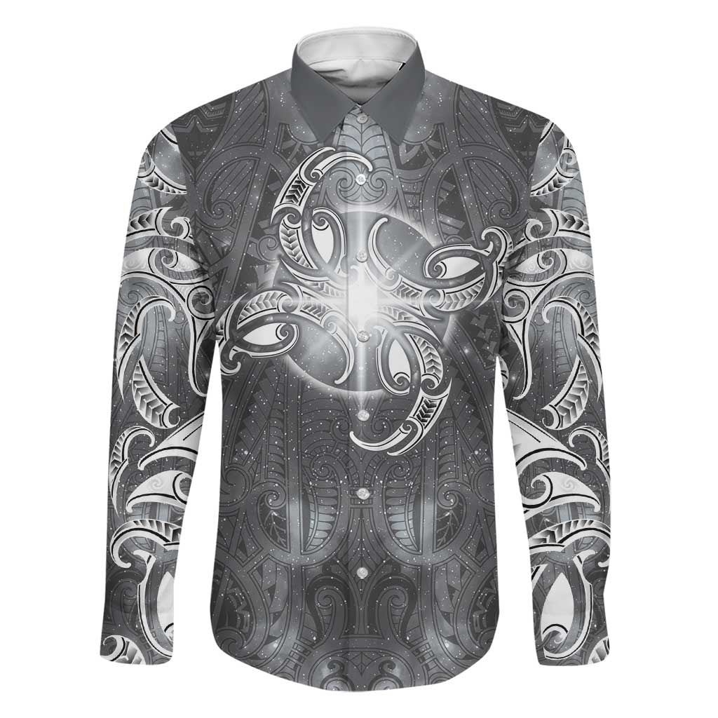 New Zealand Matariki Ururangi Family Matching Mermaid Dress and Hawaiian Shirt Maori Moko Grey Galaxy