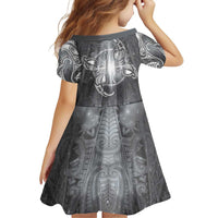 New Zealand Matariki Ururangi Family Matching Puletasi and Hawaiian Shirt Maori Moko Grey Galaxy