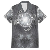 New Zealand Matariki Ururangi Family Matching Summer Maxi Dress and Hawaiian Shirt Maori Moko Grey Galaxy