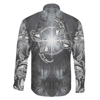 New Zealand Matariki Ururangi Family Matching Summer Maxi Dress and Hawaiian Shirt Maori Moko Grey Galaxy