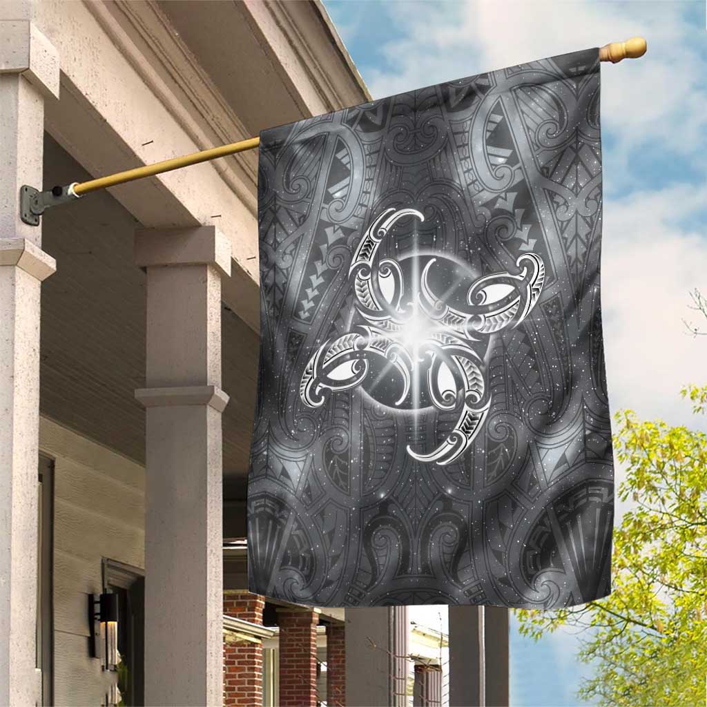 New Zealand Matariki Ururangi Garden Flag Maori Moko Grey Galaxy LT05 House Flag Grey - Polynesian Pride