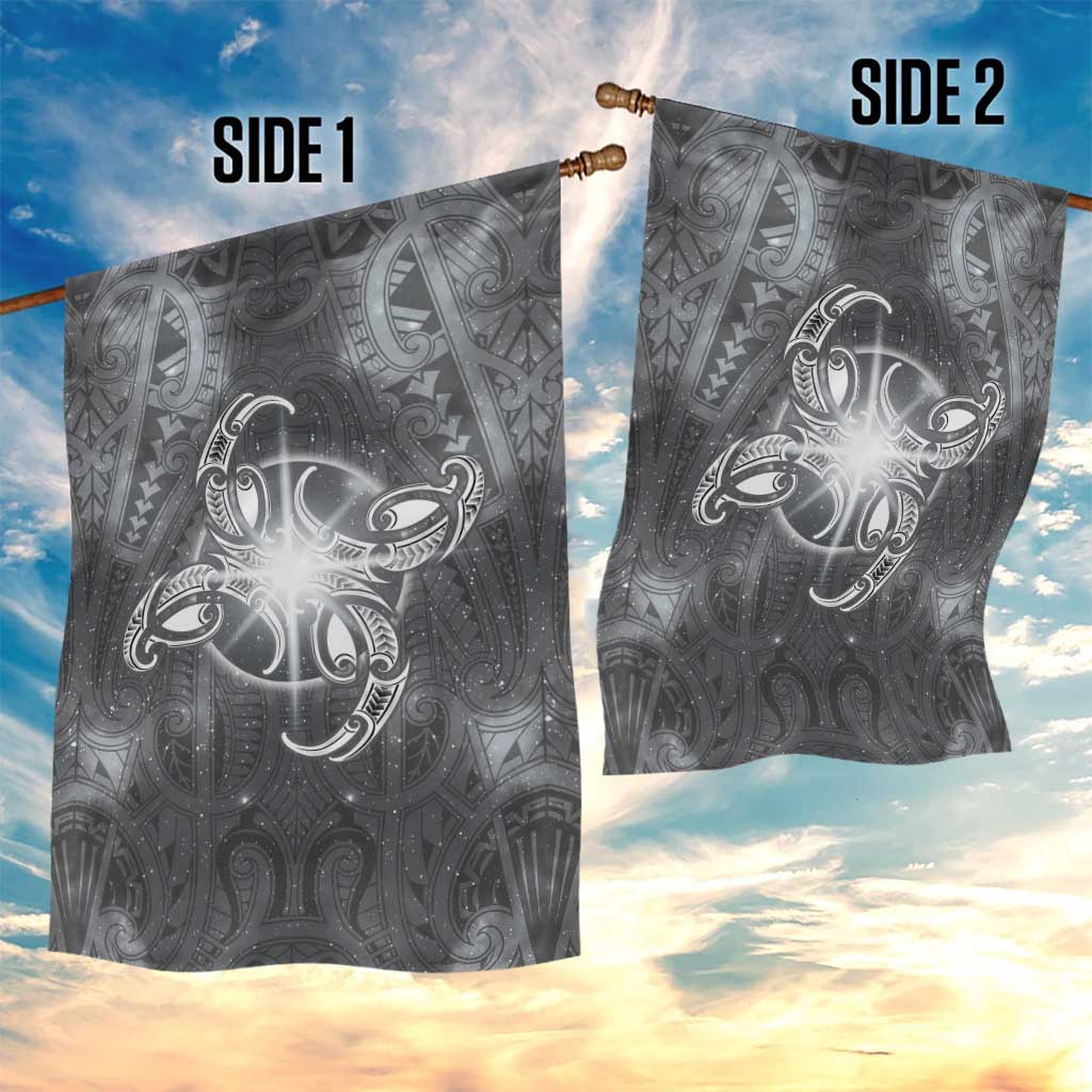 New Zealand Matariki Ururangi Garden Flag Maori Moko Grey Galaxy LT05 - Polynesian Pride