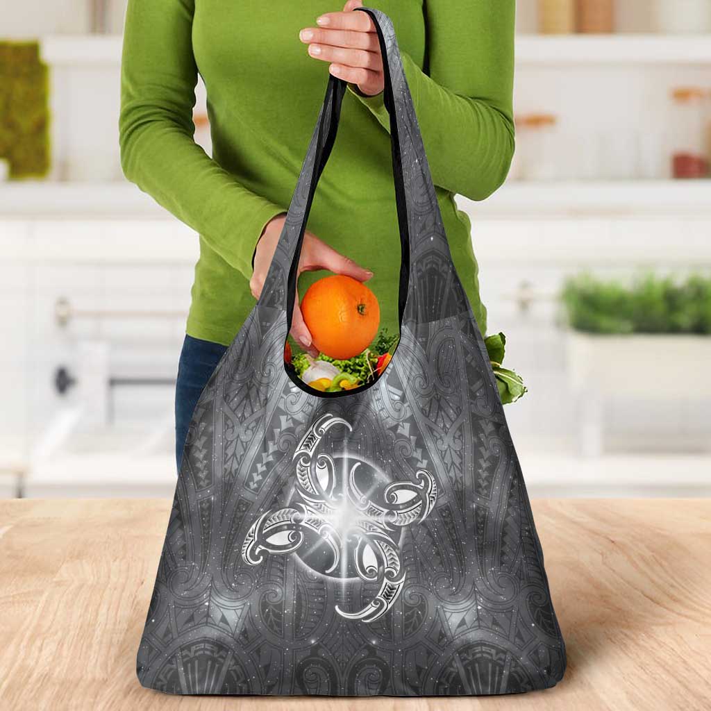 New Zealand Matariki Ururangi Grocery Bag Maori Moko Grey Galaxy LT05 - Polynesian Pride