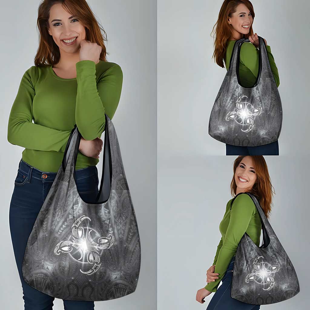 New Zealand Matariki Ururangi Grocery Bag Maori Moko Grey Galaxy LT05 - Polynesian Pride