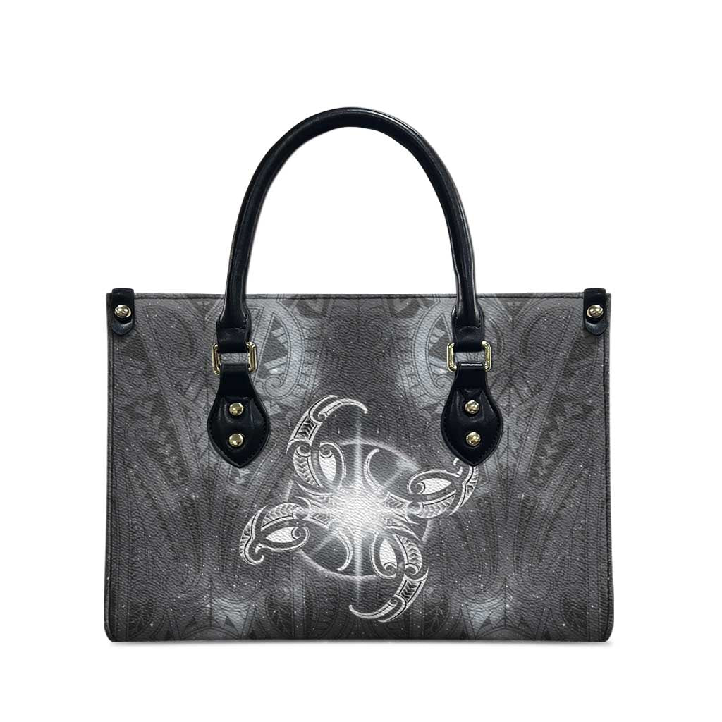New Zealand Matariki Ururangi Leather Bag Maori Moko Grey Galaxy LT05 - Polynesian Pride
