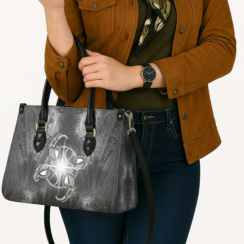 New Zealand Matariki Ururangi Leather Bag Maori Moko Grey Galaxy LT05 - Polynesian Pride