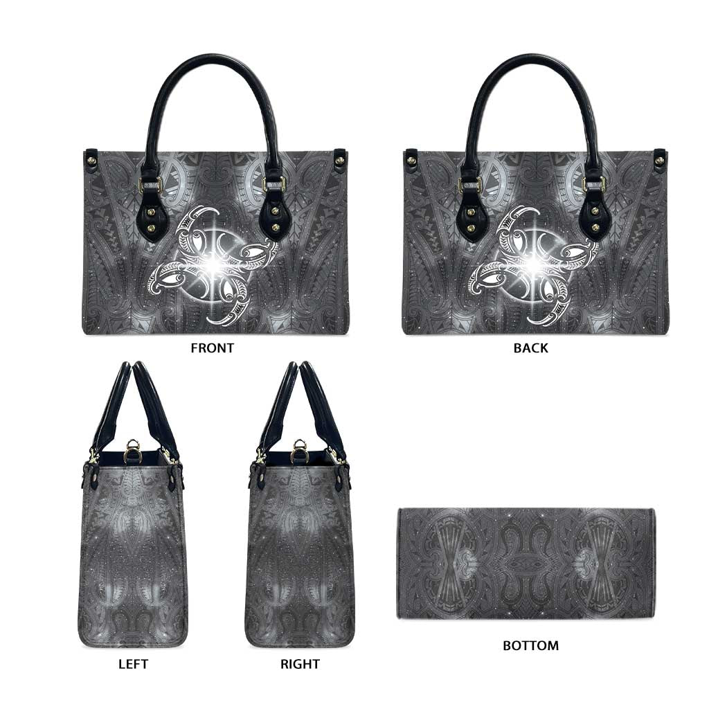 New Zealand Matariki Ururangi Leather Bag Maori Moko Grey Galaxy LT05 - Polynesian Pride