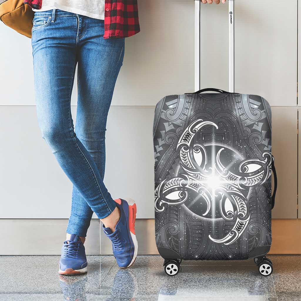 New Zealand Matariki Ururangi Luggage Cover Maori Moko Grey Galaxy LT05 - Polynesian Pride
