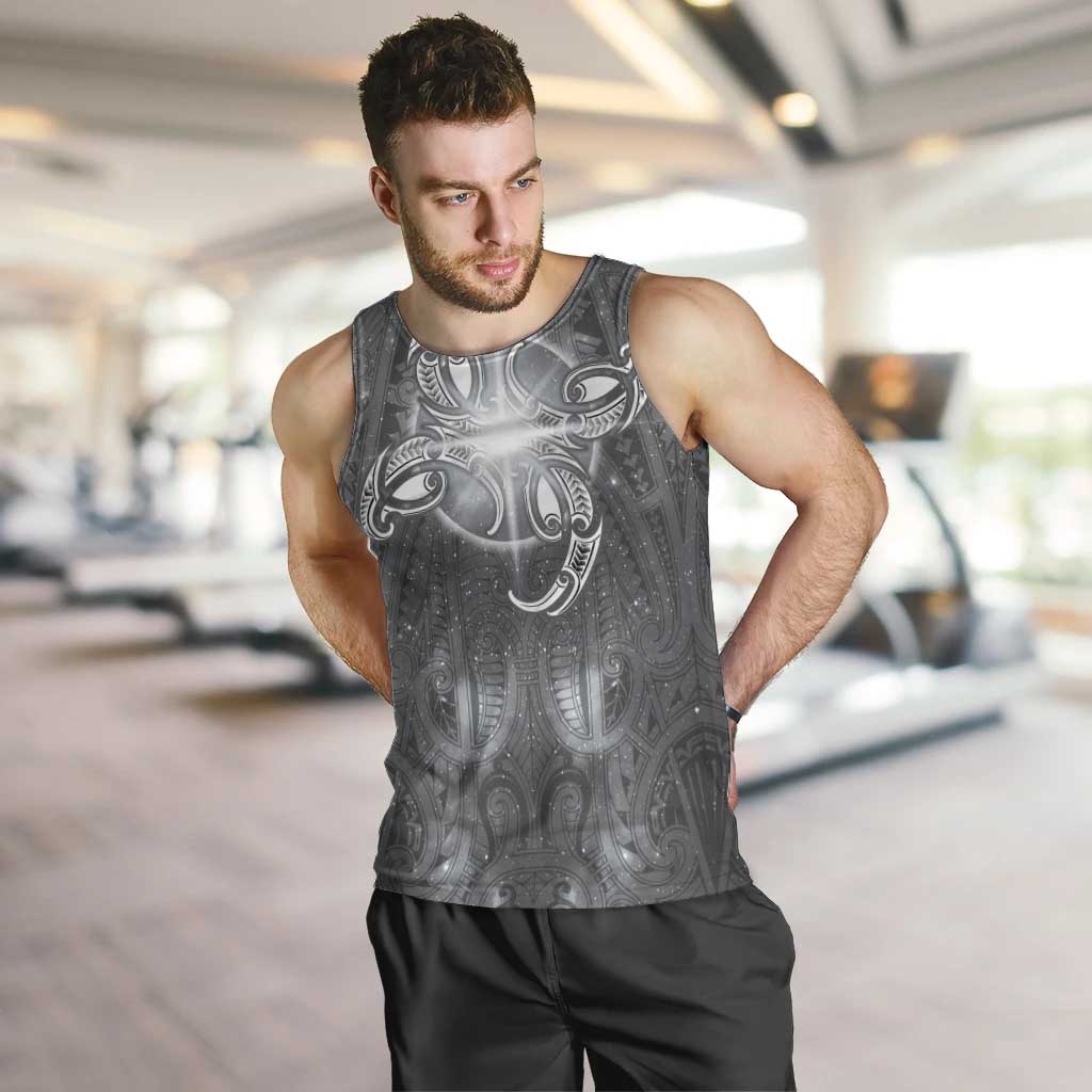 New Zealand Matariki Ururangi Men Tank Top Maori Moko Grey Galaxy LT05 Grey - Polynesian Pride