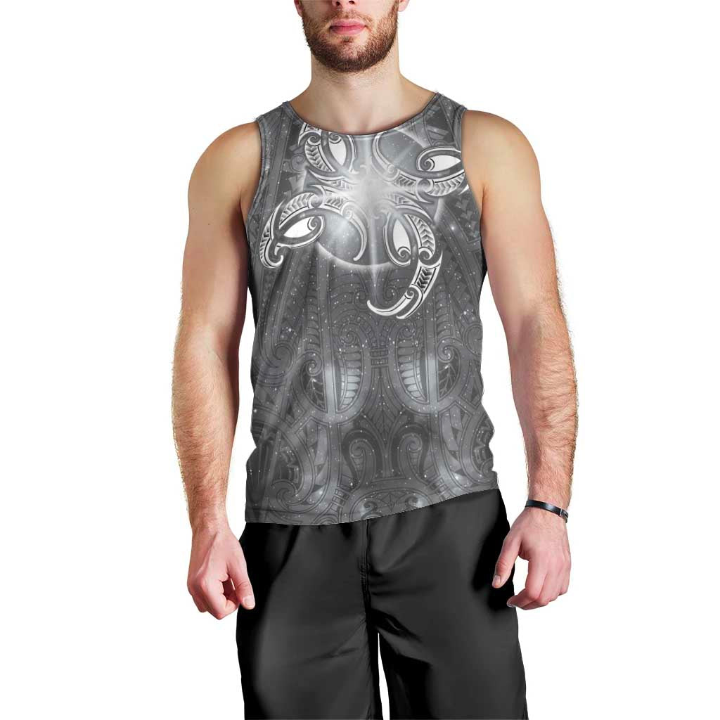 New Zealand Matariki Ururangi Men Tank Top Maori Moko Grey Galaxy LT05 - Polynesian Pride