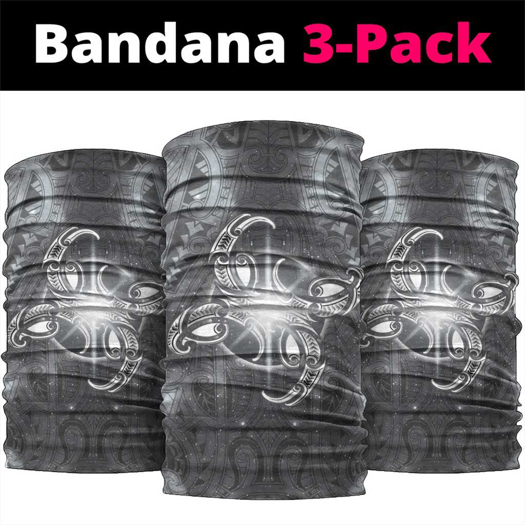 New Zealand Matariki Ururangi Neck Gaiter Maori Moko Grey Galaxy LT05 package One Size: 25*50cm Grey - Polynesian Pride
