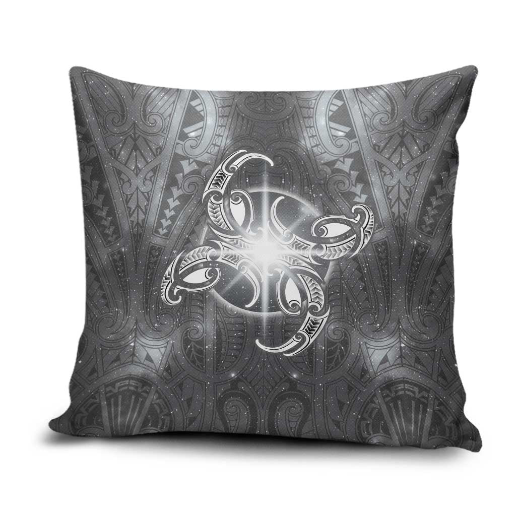 New Zealand Matariki Ururangi Pillow Cover Maori Moko Grey Galaxy
