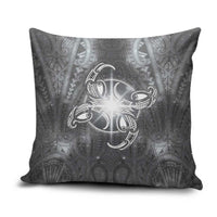 New Zealand Matariki Ururangi Pillow Cover Maori Moko Grey Galaxy