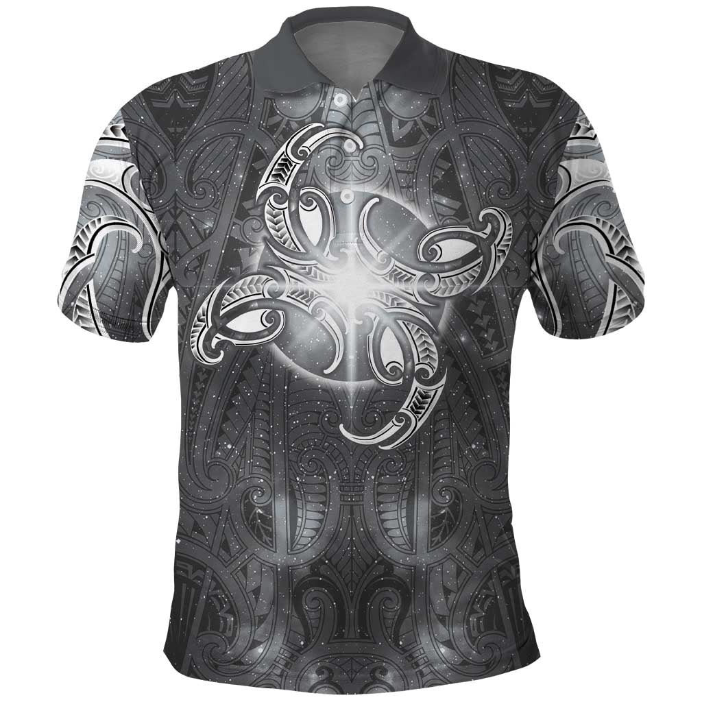 New Zealand Matariki Ururangi Polo Shirt Maori Moko Grey Galaxy LT05 Grey - Polynesian Pride