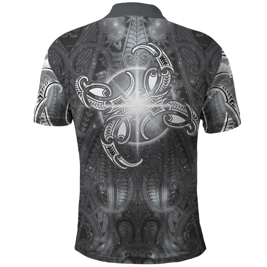 New Zealand Matariki Ururangi Polo Shirt Maori Moko Grey Galaxy LT05 - Polynesian Pride