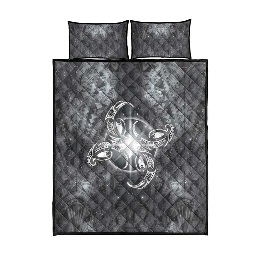 New Zealand Matariki Ururangi Quilt Bed Set Maori Moko Grey Galaxy LT05 - Polynesian Pride