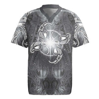 New Zealand Matariki Ururangi Rugby Jersey Maori Moko Grey Galaxy LT05 Grey - Polynesian Pride