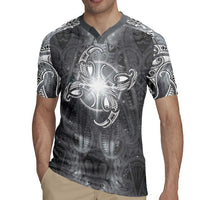 New Zealand Matariki Ururangi Rugby Jersey Maori Moko Grey Galaxy LT05 - Polynesian Pride