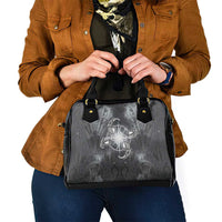New Zealand Matariki Ururangi Shoulder Handbag Maori Moko Grey Galaxy