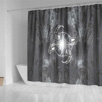New Zealand Matariki Ururangi Shower Curtain Maori Moko Grey Galaxy LT05 - Polynesian Pride
