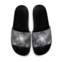 New Zealand Matariki Ururangi Slide Sandals Maori Moko Grey Galaxy LT05 Grey - Polynesian Pride