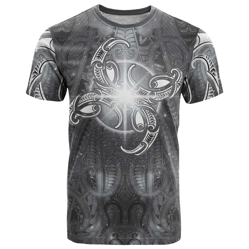 New Zealand Matariki Ururangi T Shirt Maori Moko Grey Galaxy LT05 Grey - Polynesian Pride