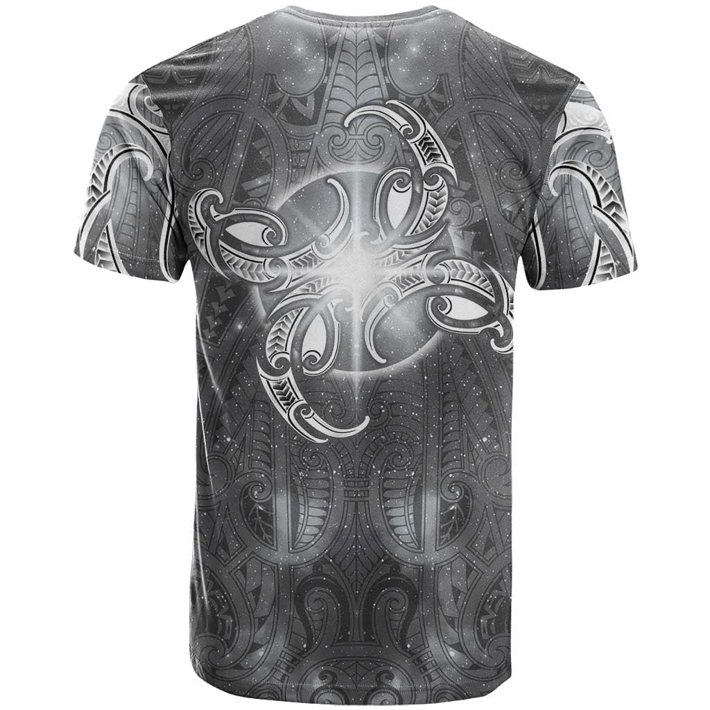 New Zealand Matariki Ururangi T Shirt Maori Moko Grey Galaxy LT05 - Polynesian Pride
