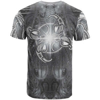 New Zealand Matariki Ururangi T Shirt Maori Moko Grey Galaxy LT05 - Polynesian Pride